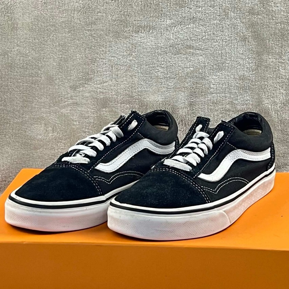 Vans Old Skool Black White Skate Shoes Mens 7.5 Womens 9 Low Top Sneakers